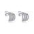Brinco de argola com zirconia cristal banho em rodio branco - Imagem 1
