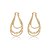 Brinco dourado com zirconia cristal banho em ouro 18k - Imagem 1