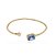 Conjunto de brinco e bracelete com zirconia azul banho em ouro 18k - Imagem 3