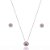 Conjunto de brinco e colar com zirconia pink banho em ouro 18k - Imagem 1