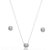 Conjunto de brinco e colar com zirconia cristal banho em rodio branco - Imagem 1