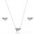 Conjunto de brinco e colar com zirconia cristal banho em rodio branco - Imagem 1