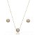 Conjunto de brinco e colar com zirconia cristal banho em ouro 18k - Imagem 1