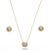 Conjunto de brinco e colar com zirconia cristal banho em ouro 18k - Imagem 1