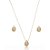 Conjunto de brinco e colar com zirconia cristal banho em ouro 18k - Imagem 1