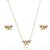 Conjunto de brinco e colar com zirconia cristal banho em ouro 18k - Imagem 1