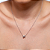 Colar com pingente cravejado de zirconia cristal banho rodio branco - Imagem 2