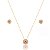 Conjunto de brinco e colar com zirconia pink banho em ouro 18k - Imagem 1