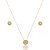 Conjunto de brinco e colar com zirconia topazio banho em ouro 18k - Imagem 1