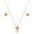 Conjunto de brinco e colar com zirconia morganita banho em ouro 18k - Imagem 1
