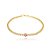 Pulseira de riviera dourada com zirconia pink banho em ouro 18K - Imagem 1