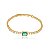 Pulseira de riviera dourada com zirconia esmeralda banho em ouro 18K - Imagem 1