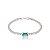 Pulseira de riviera com zirconia esmeralda banho em rodio branco - Imagem 1