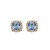 Conjunto de brinco e anel cravejado de zirconia topazio banho em ouro 18k - Imagem 2