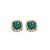 Conjunto de brinco e anel cravejado de zirconia esmeralda banho em ouro 18k - Imagem 2