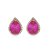 Conjunto de brinco e anel com zirconia pink banho em ouro 18k - Imagem 2