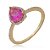 Conjunto de brinco e anel com zirconia pink banho em ouro 18k - Imagem 3