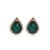 Conjunto de brinco e anel cravejado de zirconia esmeralda banho em ouro 18k - Imagem 2