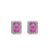 Conjunto de brinco e colar com zirconia pink banho em rodio branco - Imagem 2