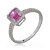 Conjunto de brinco e colar com zirconia pink banho em rodio branco - Imagem 3