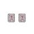 Conjunto de brinco e anel cravejado de zirconia rosa banho rodio branco - Imagem 2