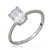 Conjunto de brinco e anel cravejado de zirconia cristal banho rodio branco - Imagem 3