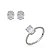 Conjunto de brinco e anel cravejado de zirconia cristal banho rodio branco - Imagem 1