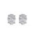 Conjunto de brinco e anel cravejado de zirconia cristal banho rodio branco - Imagem 2