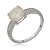 Conjunto de brinco e anel cravejado de zirconia citrino banho rodio branco - Imagem 3