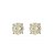 Conjunto de brinco e anel cravejado de zirconia citrino banho rodio branco - Imagem 2