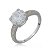 Conjunto de brinco e anel cravejado de zirconia cristal banho rodio branco - Imagem 2