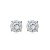Conjunto de brinco e anel cravejado de zirconia cristal banho rodio branco - Imagem 3