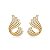 Brinco de base com zirconia cristal banho em ouro 18k - Imagem 1