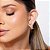 Brinco de argola com zirconia cristal banho em ouro 18k - Imagem 2