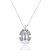 Colar de corrente com pingente cravejado de zirconia cristal banho em rodio branco - Imagem 1