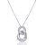 Colar de corrente com pingente cravejado de zirconia cristal banho em rodio branco - Imagem 1