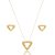 Conjunto de brinco e colar liso banho em ouro 18k - Imagem 1