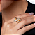 Anel dourado com zirconia cristal banho em ouro 18k - Imagem 2