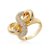 Anel dourado com zirconia cristal banho em ouro 18k - Imagem 1