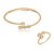 Conjunto de pulseira e anel cravejado de zirconia cristal banho em ouro 18k - Imagem 1