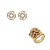 Conjunto de brinco e anel cravejado de zirconia cristal banho em ouro 18k - Imagem 1