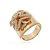Conjunto de brinco e anel cravejado de zirconia cristal banho em ouro 18k - Imagem 4