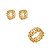 Conjunto de brinco e anel liso banho em ouro 18k - Imagem 1