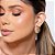 Brinco de base com zirconia cristal banho em ouro 18k - Imagem 2