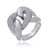 Anel com zirconia cristal banho em rodio branco - Imagem 1