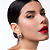 Brinco de argola com zirconia cristal banho em ouro 18k - Imagem 3