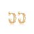 Brinco de argola com zirconia cristal banho em ouro 18k - Imagem 1