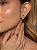 Conjunto de brinco e anel cravejado de zircônia cristal banho em ouro 18k - Imagem 2