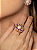 Conjunto de brinco e anel de pérola shell cravejado de zircônia colorida banho em ouro 18k - Imagem 3