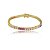 Pulseira de riviera cravejada de zircônia colorida banho em ouro 18k - Imagem 1